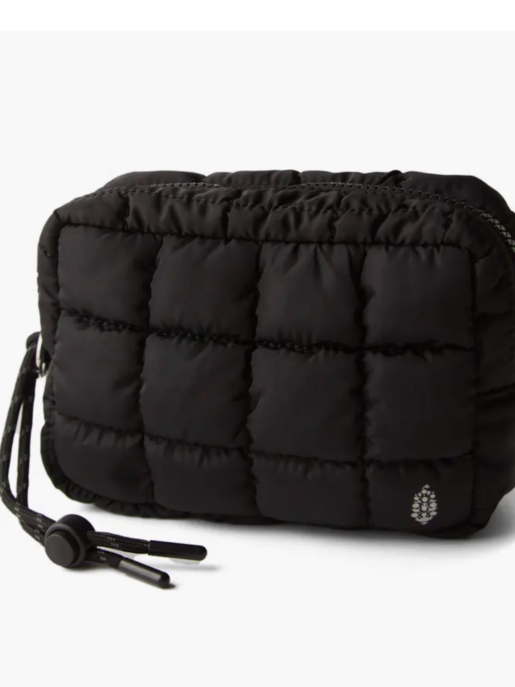 Nwot Free People Quilted Black Mini Bag With Rope Strap 8 X6”
